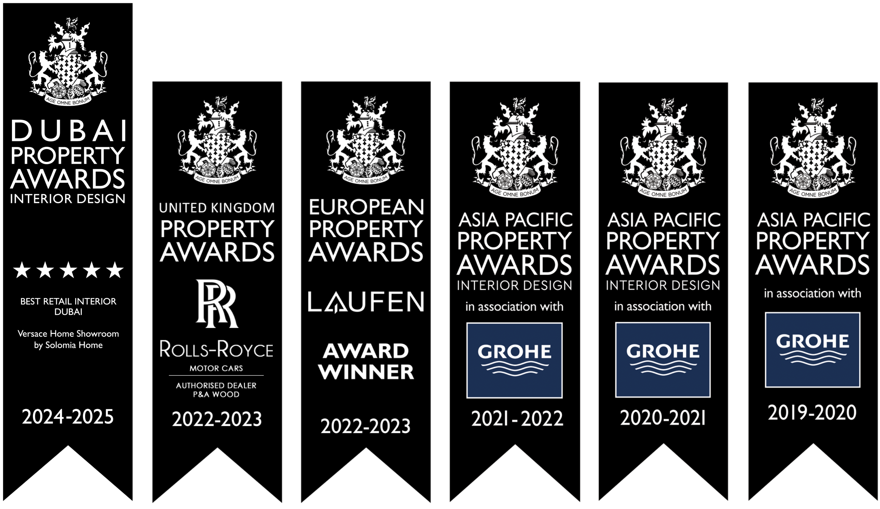 Solomia Home — International Property Awards winner ribbons 2019–2025